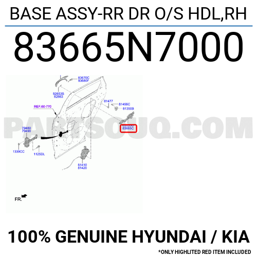 Hyundai Tucson 2021-24 Sağ Arka Kapı Kolu Kilidi.83665N7000