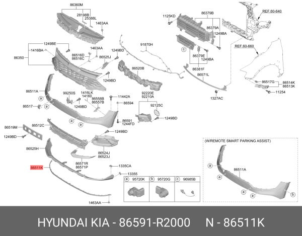 86591R2000 Mobis Kia Sportage Ön Tampon Karlık 2022-26