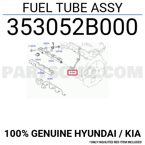 353402B110 Mobis Kia Sportage 1.6 Gdi Yakıt Dağtım Borusu 2016-18