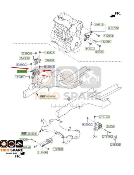 21810f1000 Mobis Kia Sportage 1.6 Gdi Motor Takozu Sağ 2016-21