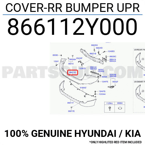 Hyundai İX35 Arka Tampon Üst Bakaliti 2010-15 İthal 866112Y000