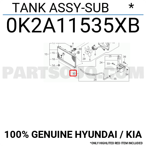Kia Sephia 1.5 1998-2001 Radyatör yedek Su depo Orjinal